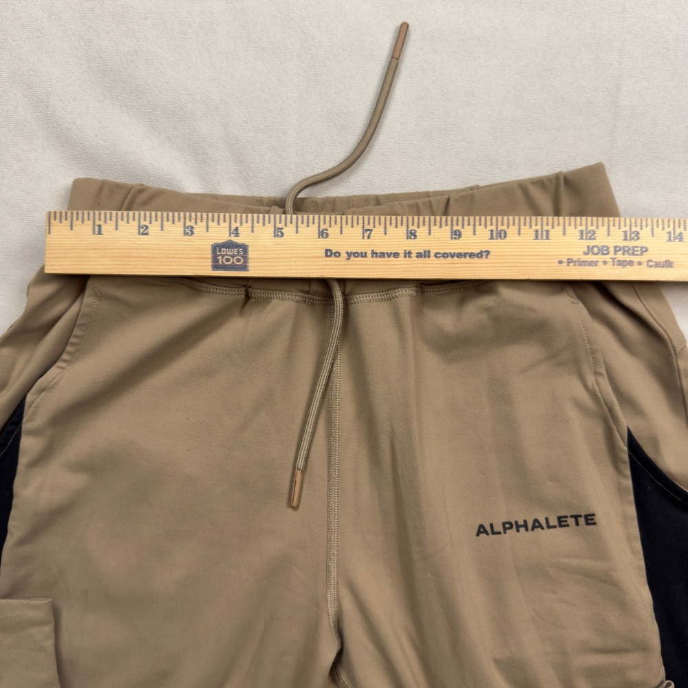 Alphalete Mens Joggers‎ Tan Black Athletic Training Pants Size Small 1393 - Picture 3 of 7